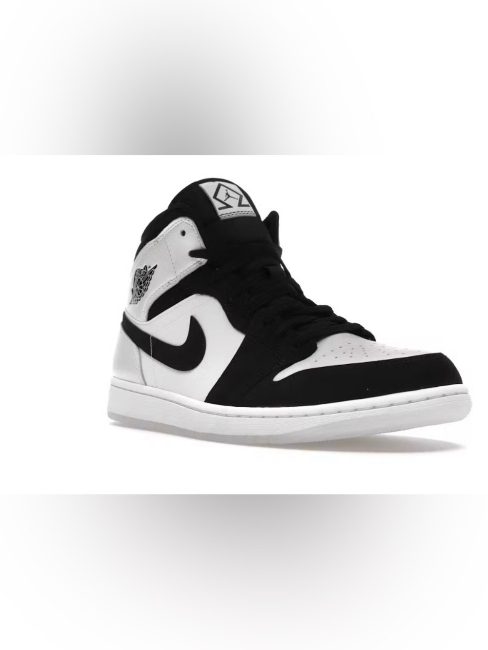 Jordan 1 Mid Diamond Shorts - 7Y which is 7 M Black and White (diamond) sneakers